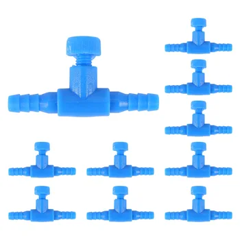 10 חתיכות פלסטיק לאקווריום אקווריום 2 דרך משאבת אוויר שסתומי בקרה, כחול