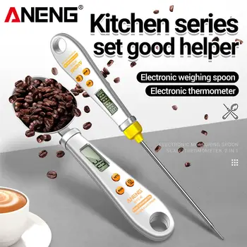 ANENG HTC-6 רב תכליתי כלי מטבח אלקטרונית במשקל של כף משולב עם מזון מדחום מדויק