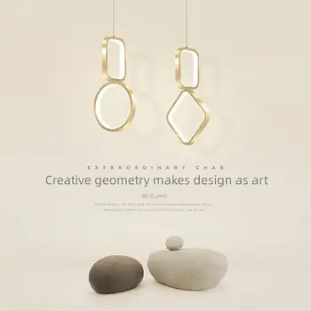 מודרני מינימליסטי תליון אור יצירתי גיאומטריה המיטה אור אמנות עיצוב תליית מנורה לסלון קפה שולחן האוכל תפאורה Droplight