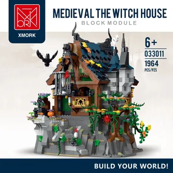 ימי הביניים הדגם האדריכלי MOC 033011 את בית המכשפה 1964PCS מודולרי אבני הבניין Street View לבנים צעצועים לילדים מתנות להגדיר