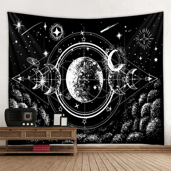 פסיכדלי מופשט הר Galaxy יער הקיר תלוי שטיח ארט דקו שמיכה וילונות בבית חדר שינה סלון עיצוב