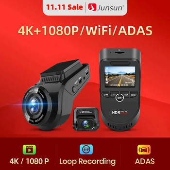 Junsun S590 WiFi 4K רכב דש מצלמת אולטרה HD 2160P GPS התובע המחוזי DVR מקליט מצלמה Sony 323 מצלמה אחורית 1080P ראיית לילה