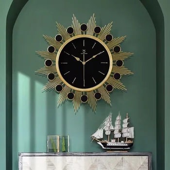 אירופאית אופנה מתכת שעון קיר יצירתי המודרני סלון דקורטיבי שעון קיר Watchs שקט קוורץ שעונים המשפחה תליון