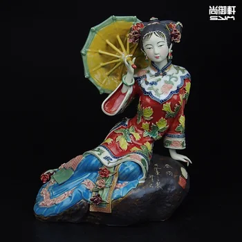 Boneka שיוואן מאסטר wanita ובכן karakter קונו ornamen Musim חצי סין המודרנית kerajinan keramik buatan tangan
