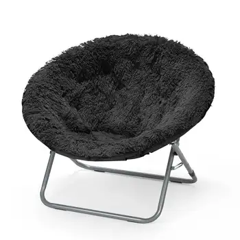 הפרווה המזויפת הכיסא, שחור
