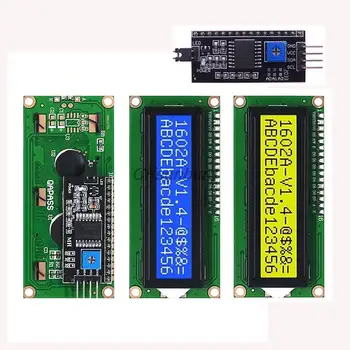 LCD1602 1602 LCD מודול כחול / ירוק צהוב המסך 16x2 תצוגת LCD אופי PCF8574T PCF8574 IIC ממשק I2C 5V עבור arduino