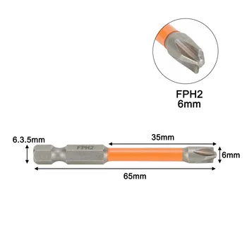 65mm 110mm מגנטי מיוחד מחוררת לחצות מברג קצת על חשמלאי FPH2 החלקה פירוק כלי מברג חשמלי
