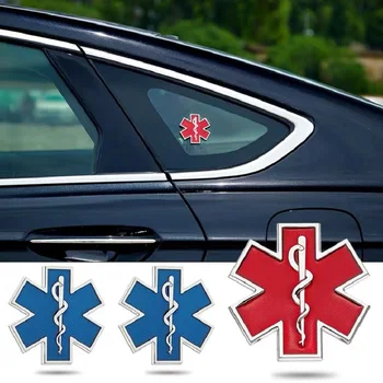 המכונית שונה מתכת מדבקת כוכב של החיים לוגו כחול חירום באמבולנס לוגו תג המכונית בצד הפגוש המטען קישוט אביזרים