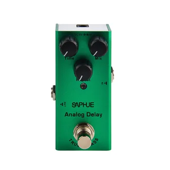 SAPHUE גיטרה חשמלית פדאל אפקטים מעבדי אנלוגי זמן ההשהיה/מיקס/חוזר ידית מיני סוג DC 9V נכון לעקוף בשביל החשמל.