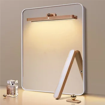 מגנטי LED מנורת קיר במראה אור בלילה בשירותים USB לטעינה ארון איפור אשור עץ מטבח סלון עיצוב הבית