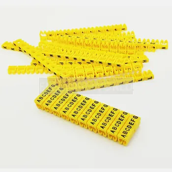 פלסטיק C-סוג קליפ בכבלים סימון תווית EC-0 החוט סמן alphabit A-Z כבל Size1.5 sqmm פלסטיק צהוב כבל סמנים