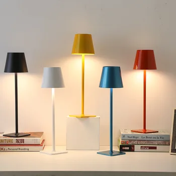 רטרו LED שולחן אור גבוה הרגל קלאסי אלומיניום אמנותי יצירתי מנורה דקורטיבית עבור חדר השינה אופנה אלקטרונית אור הנר