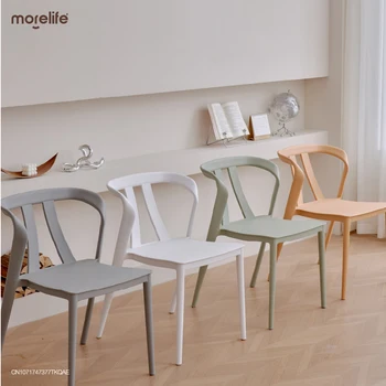 מודרני מינימליסטי האוכל כיסא עם רגל מעץ פלסטיק יוקרה רך כיסא ארגונומי, אסלה כיסא מסעדה קפה, חנות רהיטים