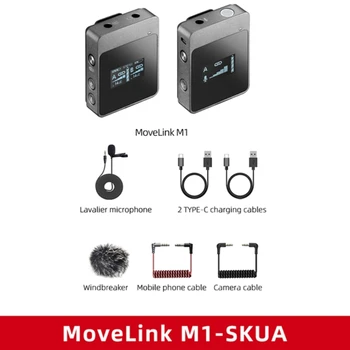 מיקרופון אלחוטי Movelink M1/M2 2.4 GHz אלחוטי Lavalier מחשב טלפון מצלמה מקצועית מיקרופון עבור Vloggin