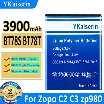 YKaiserin סוללה BT78S BT78T 3900mAh עבור Zopo 980 C2 C3 Zp980 Zpc2 Zpc3 באיכות גבוהה Bateria + מסלול לא