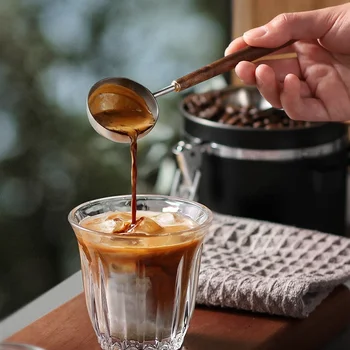נירוסטה קפה כפית אגוז זמן להתמודד עם פולי קפה כפית משק בית קפה אבקת כף מדידה מטבח, כלי מדידה