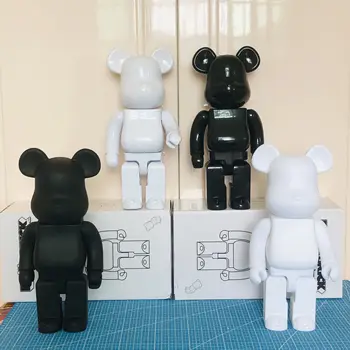 חדש מגיע 28cm Bearbrick דמויות 400% דוב@לבנים דמויות פעולה DIY צבע בובות צעצועים לילדים מתנות יום הולדת לילדים