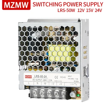 MZMW LRS50 אספקת חשמל מיתוג AC110-220V 12V DC 5V 15V 24V 36V 48V 50W חד פלט מס הכנסה-50-5 הכנסה-50-12 מס הכנסה-50-24