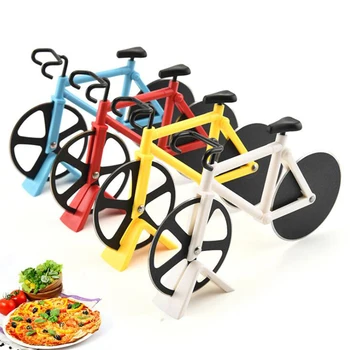 פיצה קאטר נירוסטה אופניים בצורת גלגל אופניים רולר פיצה המסוק מבצע פיצה, סכין חיתוך כלי מטבח.