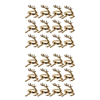 24Pcs חג המולד אייל צבי המפיות זהב סגסוגת מפית אבזם מפיות טבעת מחזיק מסעדת מלון מסיבת חתונה ארוחת ערב