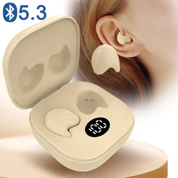 אוזניות אלחוטיות Bluetooth 5.3 שינה בלתי נראה אוזניות עמיד למים הפחתת רעש בקרת מגע אוזניות עם קופסת טעינה