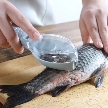 קשקשי דגים Graters מגרד דגים כלי ניקוי שפשוף הקשקשים המכשיר עם כיסוי מטבח ביתי לבישול דגים כלי כלי מטבח.