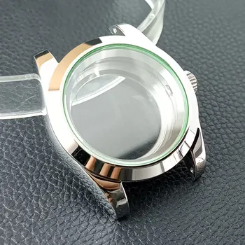 NH35 מקרה 41mm שעונים של גברים חלד צמיד ירוק זכוכית עמיד במים השעון אביזרים חלקים מתאימים NH36 תנועת כלי תיקון