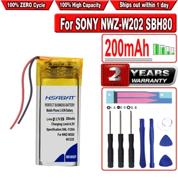 HSABAT 200mAh AHB401230UPC-02 סוללה עבור Sony NWZ-202 W252 W262 SBH70 SBH80 אוזניות אוזניות