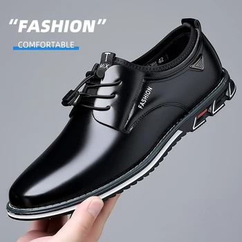 עסקים חדשים נעליים מזדמנים עבור גברים תחרה עד רשמית נעליים זכר עור שחור אוקספורד גודל פלוס מסיבת חתונה המשרד להתלבש נעליים