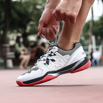 מקצועי בדמינטון נעלי גודל גדול 36-46 אנטי להחליק נעלי טניס כדורעף נעלי ספורט קל משקל בדמינטון Footwears זכרים?