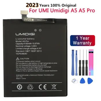 2023 שנים באיכות גבוהה UMI סוללה מקורית עבור UMIDIGI A5 / A5 Pro A5Pro 4150mAh טלפון נייד סוללה Bateria במלאי + כלים