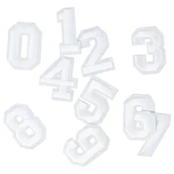 40 חתיכות לבן המכתב מספרי ברזל על מלאכה 1.9 אינץ ' תיקונים אפליקציה עבור גרביים