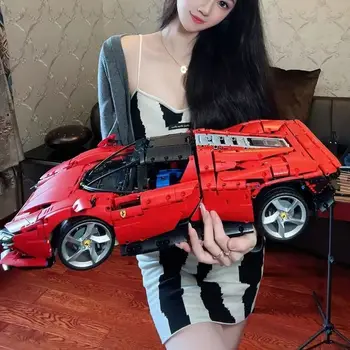 במלאי 3778Pcs טכניים Ferraried דייטונה Sp3 42143 Supercar בניית מודל בלוקים לבנים צעצועים לילדים מתנת יום הולדת בנות