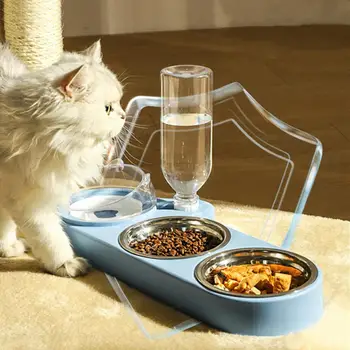 חתול מחמד קערה האוטומטי מזין מתקן המים עם משופעים הפה אוטומטי שתיית מים חתול כלב קערת אוכל ציוד לחיות מחמד