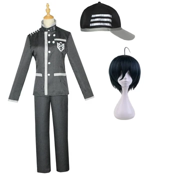 חדש Dangan Ronpa Shuichi Saihara Cosplay שחור תחפושת Danganronpa V3 הכובע העליון מכנסיים קצרים הפאה ליל כל הקדושים להתלבש במדי בית ספר גברים