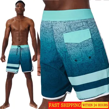 אנשים חדשים הקלאסי של המותג 4-גמישות מהיר יבש BoardShorts מכנסי ברמודה עמיד למים בחוף מכנסי גלישה שחייה מכנסי גברים