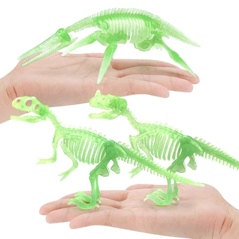 3D פלורסנט דינוזאור שלד המורכב דגמי צעצוע סדרת מיני טריצרטופס / סטגוזאורוס / הולוסירפטור צעצוע פאזל