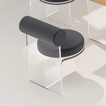 אקריליק עיצוב יצירתי האוכל כיסא שקוף בסלון קריסטל כיסא איפור כיסא שולחן איפור צואה משענת הגב
