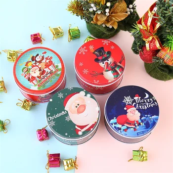 2023 חג המולד פח קופסת מתנה ממתקים מיכלי אחסון Tinplate מתנה קופסאות עם מכסים, בערב חג המולד, מסיבת חג המולד אספקה
