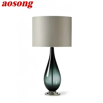 AOSONG הנורדית המודרנית זיגוג מנורת שולחן אופנתי אמנות הסלון חדר השינה מלון LED אישיות מקוריות שולחן אור