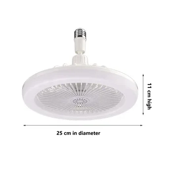 E27 מאוורר תקרה עם אורות סגורים נמוך אוהד אור, מאוורר חשמלי הנע מנורה מחזיק(לבן)