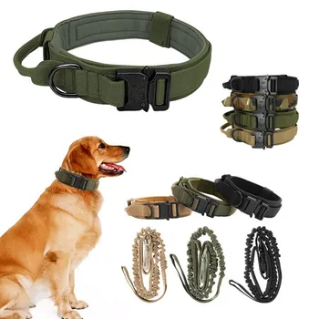 הכלב טקטי צווארון רותם הצבאי ניילון בנג ' י הדרכה רצועה אספקה בינוני, כלבים גדולים מחמד אביזרים צווארון דמוי כלב
