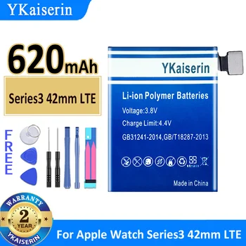 YKaiserin Series3 S 3 38mm 42mm-LTE, GPS סוללה עבור השעון של אפל IWatch סדרה 3 S3 38mm 42mm GPS LTE Batterij + כלים