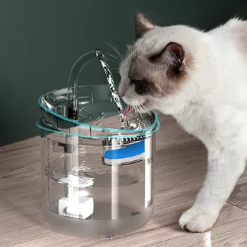 1.5 L חכם החתול מזרקת מים עם ברז אוטומטי חיית המחמד שותה מים עם חיישן תנועה הכלב מתקן המים שקוף