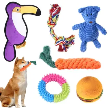 צעצוע לכלב להגדיר מחמד מצחיק משחקים בשילוב צעצוע כלב צעצועי בקיעת שיניים כלבלב צעצוע לעיסה להגדיר מחמד אינטראקטיבי אספקה