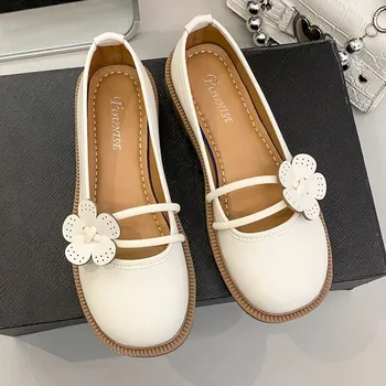 האביב חיצונית הפנאי של נשים נעלי עור אופנה נשים פרח דירות ילדה הסתיו מרי ג ' יין נעליים אישה ערב הנסיכה נעליים