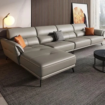 מודרני מינימליסטי בסלון ספת עור הדירה שילוב יוקרה בסלון ספה קומה ספה דה קנטו ריהוט הבית