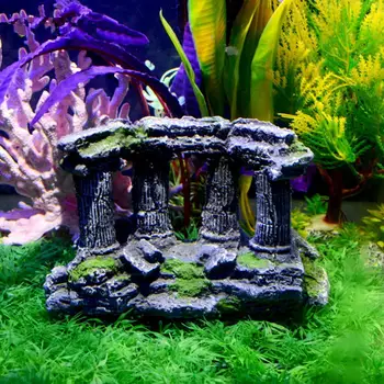 מלאכותי קישוט אקווריום תפאורה דגים באקווריום מיכל רומי עמודה חורבות הטירה קישוטים