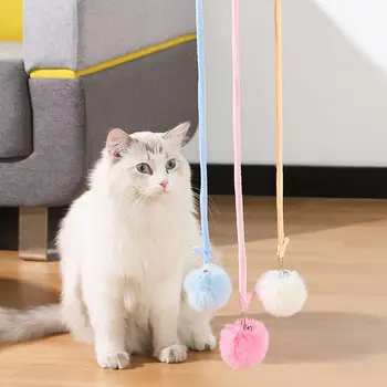 אינטראקטיבי לחתול צעצוע תלוי הדלת אלסטי חבל חתלתול הכדור בל עם משחק חתולים עצמית היי מחמד שרביט צעצועים טיזר מצחיק Suppli J9D5