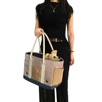 אופנה רב תכליתי מחמד יוצא חתול כלב תיק כתף אחת קרוס-הגוף נסיעות חברת התעופה הרכב התיק הכלב המוביל תיק ציוד לחיות מחמד